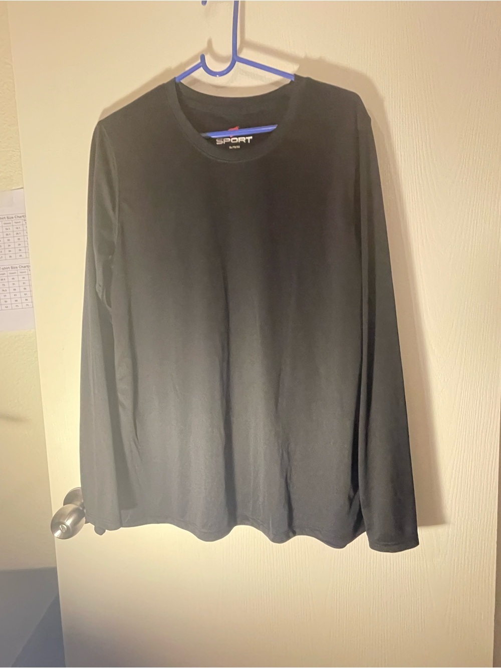 Sporto Men's Black Long Sleeve Crewneck Top